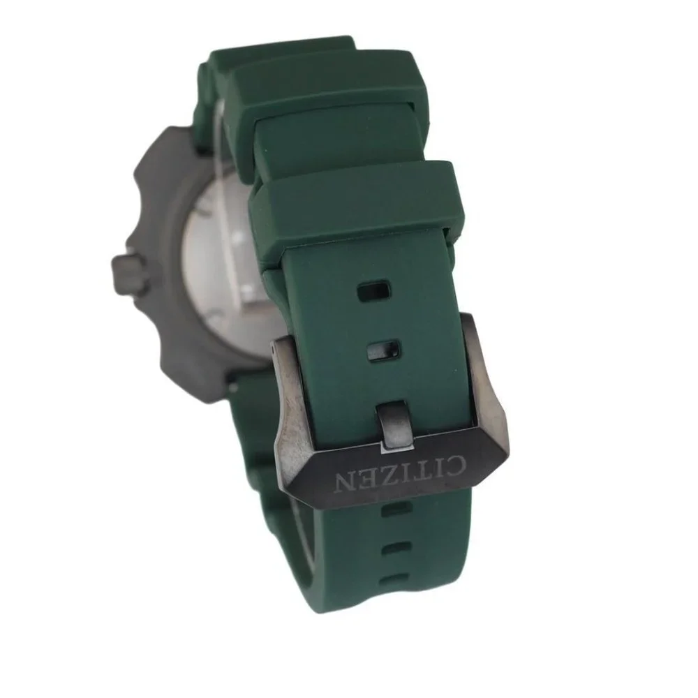 NWT Citizen Men's Watch Promaster Marine Diver Eco-Drive Titanium Green Strap - Picture 5 of 6